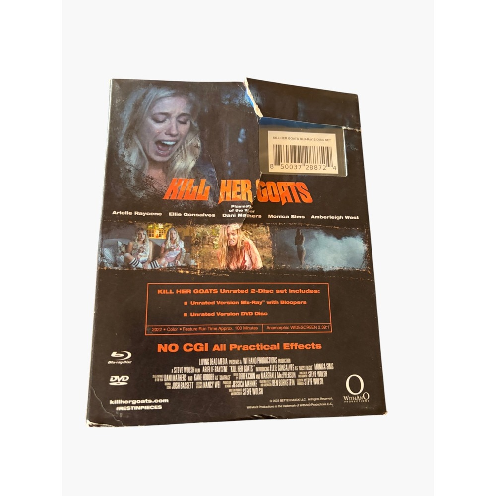 Kill Her Goats Blu-ray DVD 2-Disc Set Unrated Horror Movie 2022 Kane Hodder New
